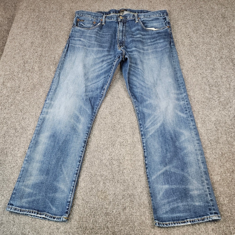 Polo Ralph Lauren Mens Classic Fit Straight Leg Blue Denim Jeans‎ 38 Medium Wash